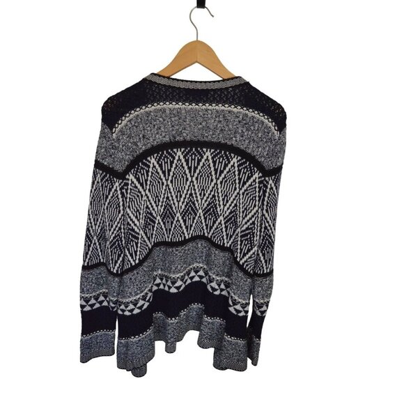 Christopher & Banks Petite Navy White Geometric Cardigan Sweater Women's XL Peti - Picture 6 of 6